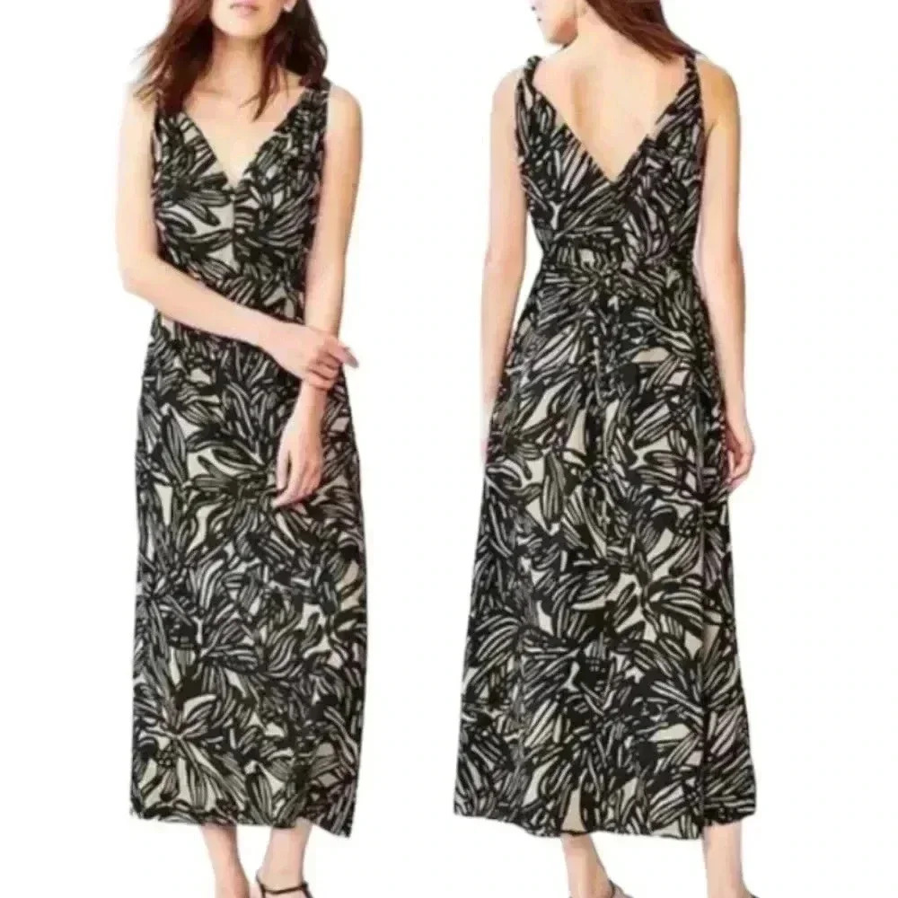 Gap Neutral Botanical Floral Maxi Dress